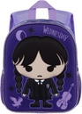 Mochila Miércoles Chibi 3D Pequeña, Lila, 26x31cm, Capacidad 8.5L