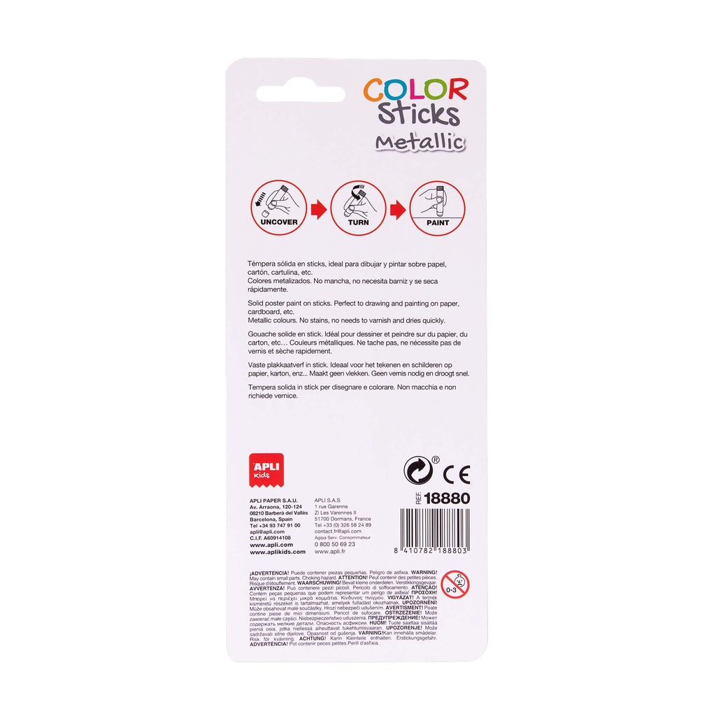 Rotulador tempera solida metalizados 6g 2uds Oro y Plata Apli