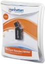 Lector tarjetas 24-1 usb negro mini Manhattan