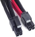 Cable extensor enfundado 30cm EPS 8pines a EPS/ATX 4+4pines, Negro Rojo Silverstone