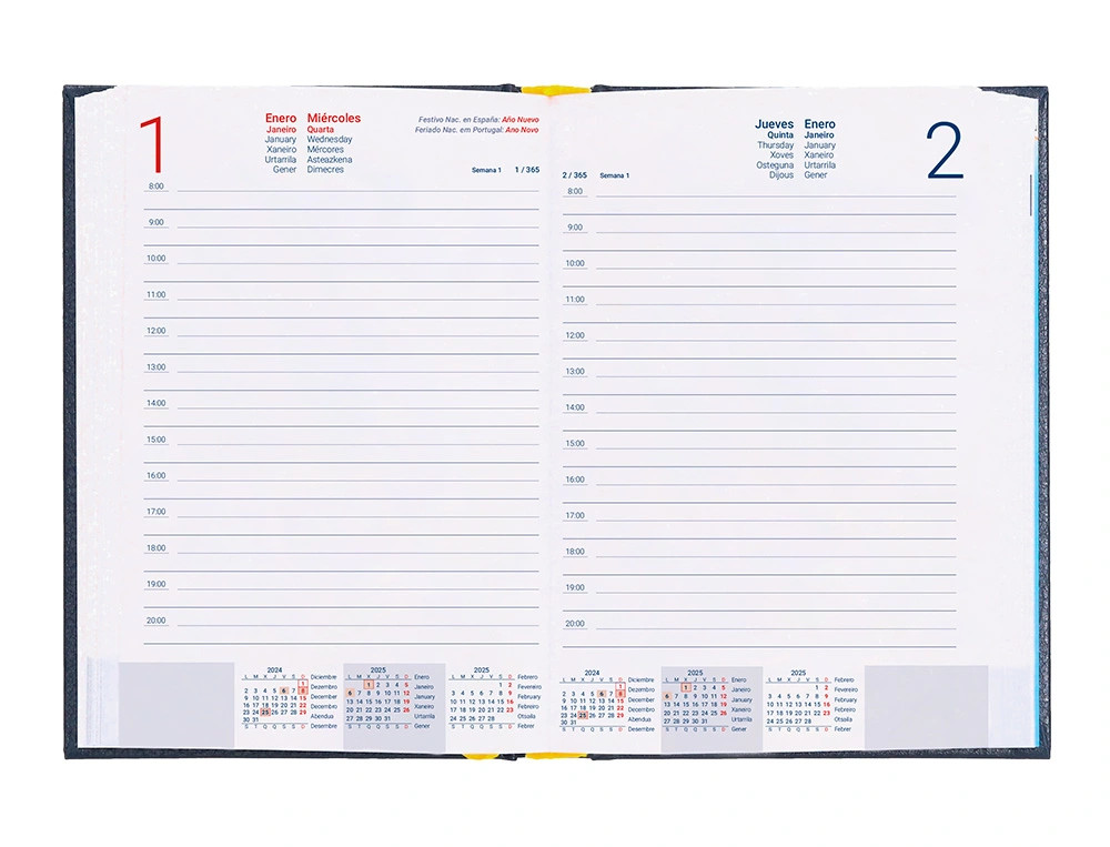 Agenda encuadernada Corfu A5 2025 dia pagina 60g Liderpapel