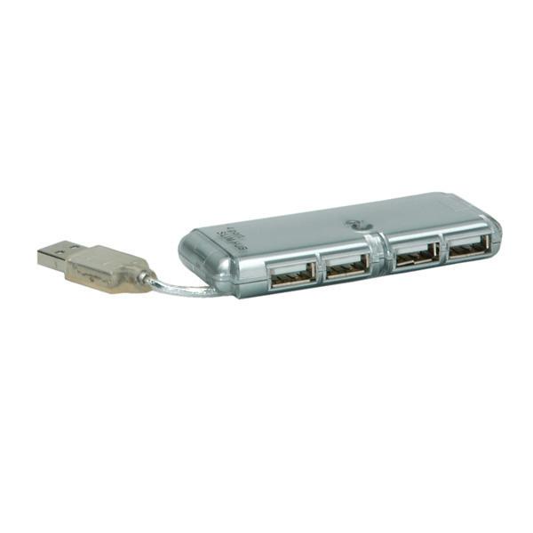 Hub USB 2.0 externo 4 puertos slim con fuente alimentación Value