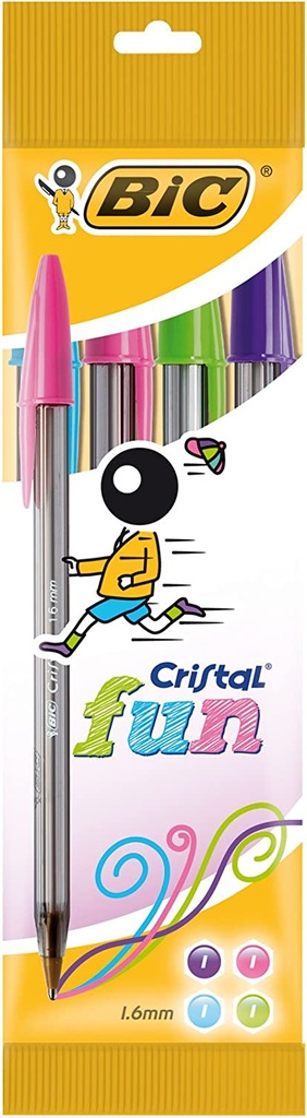 Boligrafo cristal fun 4uds surtidas Bic