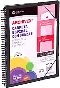 Carpeta 40 Fundas A4 espiral Carchivo