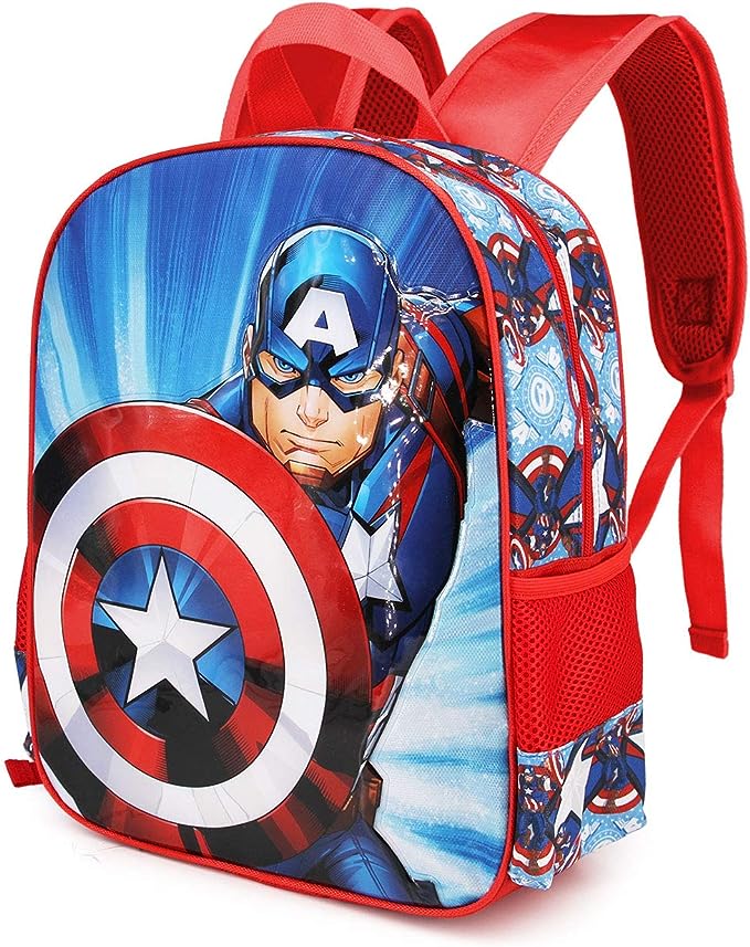 Mochila 3D Capitan America Marvel 31x27x11cm.