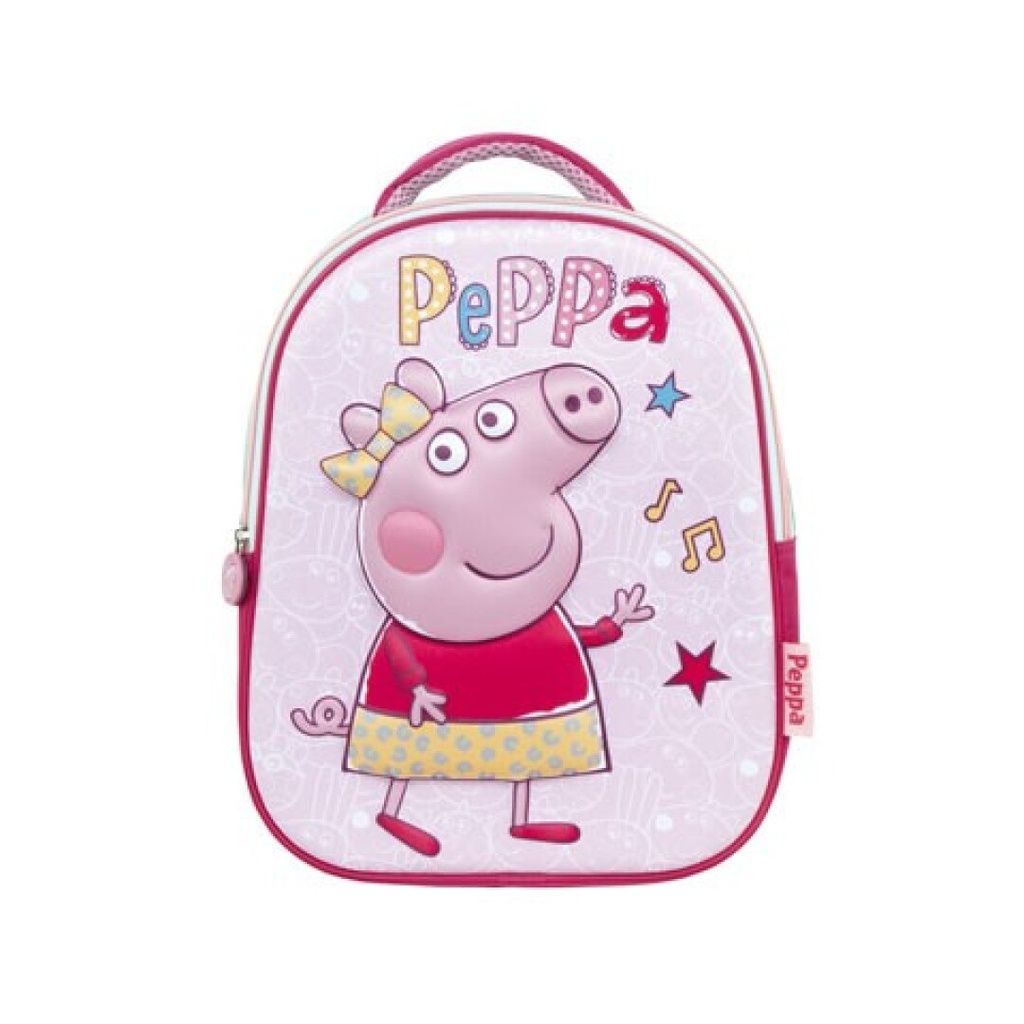 Mochila 3D Peppa Pig Polyester 26X32X10Cm