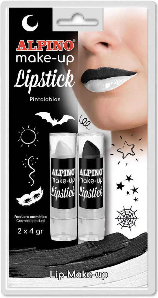 Pintalabios blanco y negro 2uds maquillaje Alpino