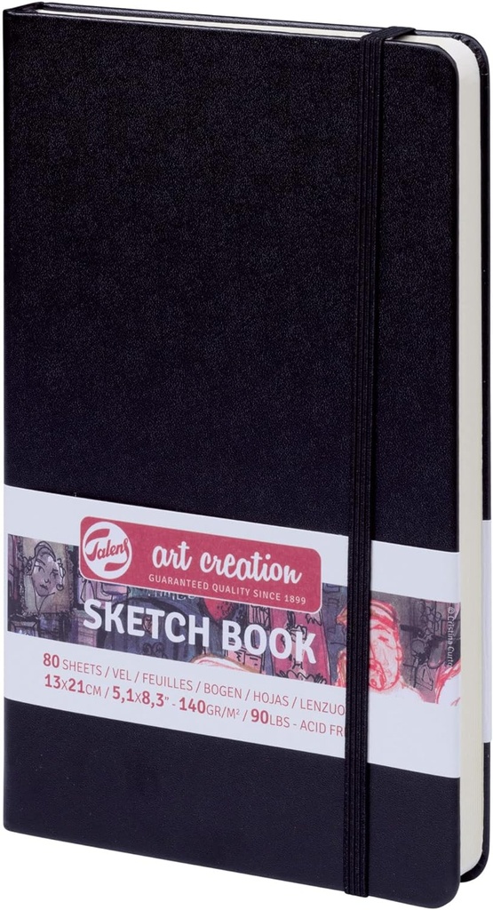 Cuaderno Esbozo 13X21 140g 80h Sketch Multitécnicas Talens rojo (copia)