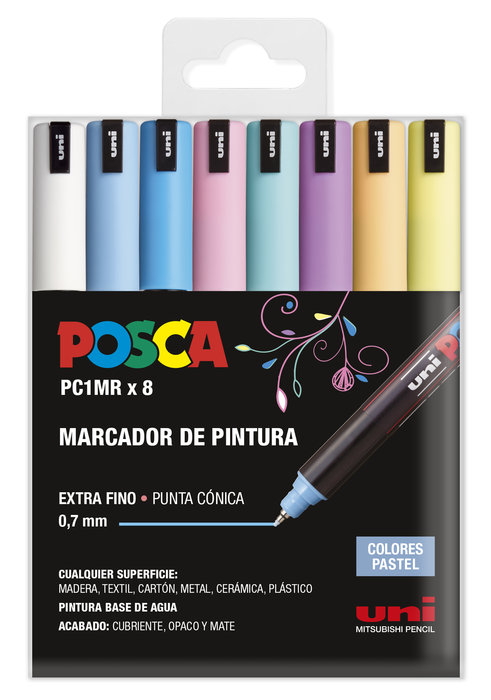 Marcador PC1MR 0.7mm 8uds pastel Posca