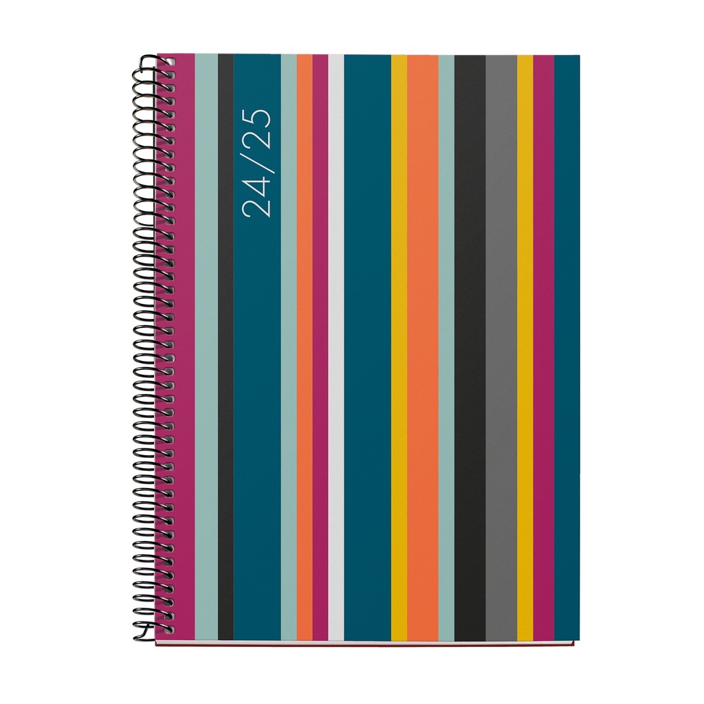 Agenda 18 meses Plus 155X213 S/V STRIPES 2024-2025 MR