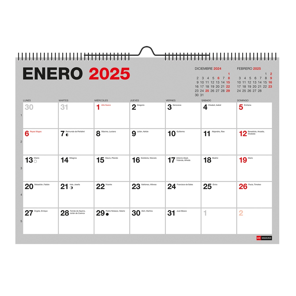 Calendario 18 meses PARED A4 P/ESCR.BASIC 2024-2025 MR