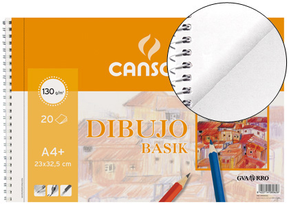 Bloc de dibujo a4+ 130gr s/recuadro canson