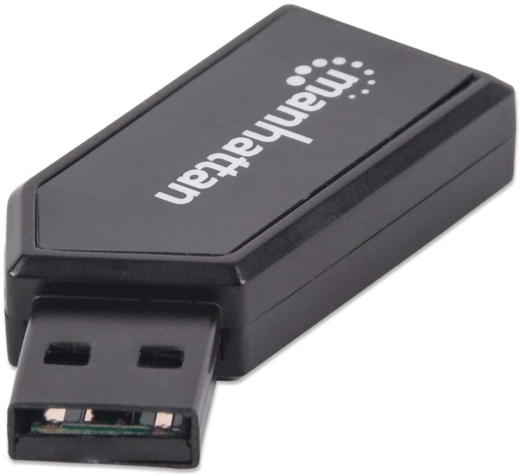 Lector tarjetas 24-1 usb negro mini manhattan