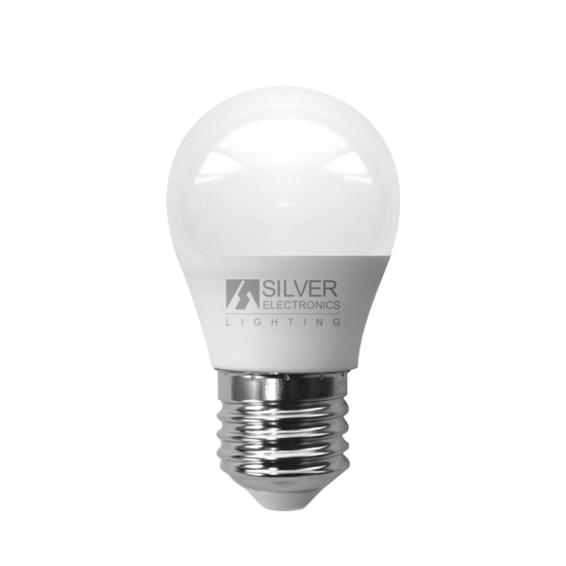 Bombilla led esferica 5w e27 3000k silver