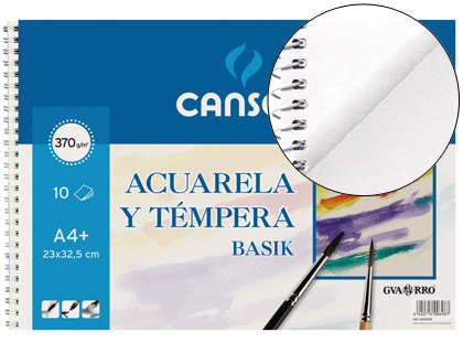 Bloc acuarela A3+ 370G 10H S/recuadro Canson