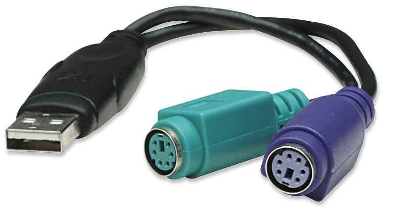 Cable convertidor usb a ps/2 19,5cm manhattan