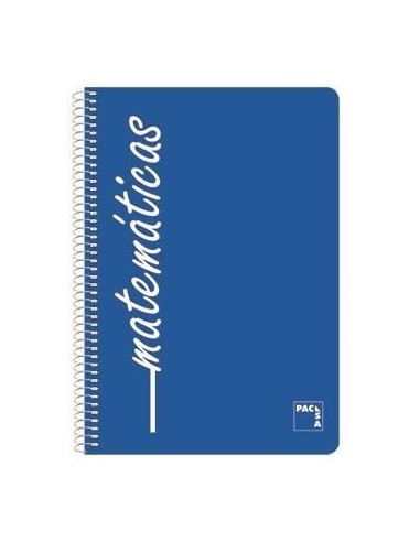 Cuaderno espiral 4X4 Fº 90G 80H T/P asignaturas Pacsa