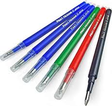 Recambio boligrafo Pilot Frixion borrable pack 6uds (3 azules, 1 rojo, 1 negro, 1 verde)