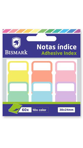 Índices adhesivos 38 x 24 mm 6uds pastel Bismark