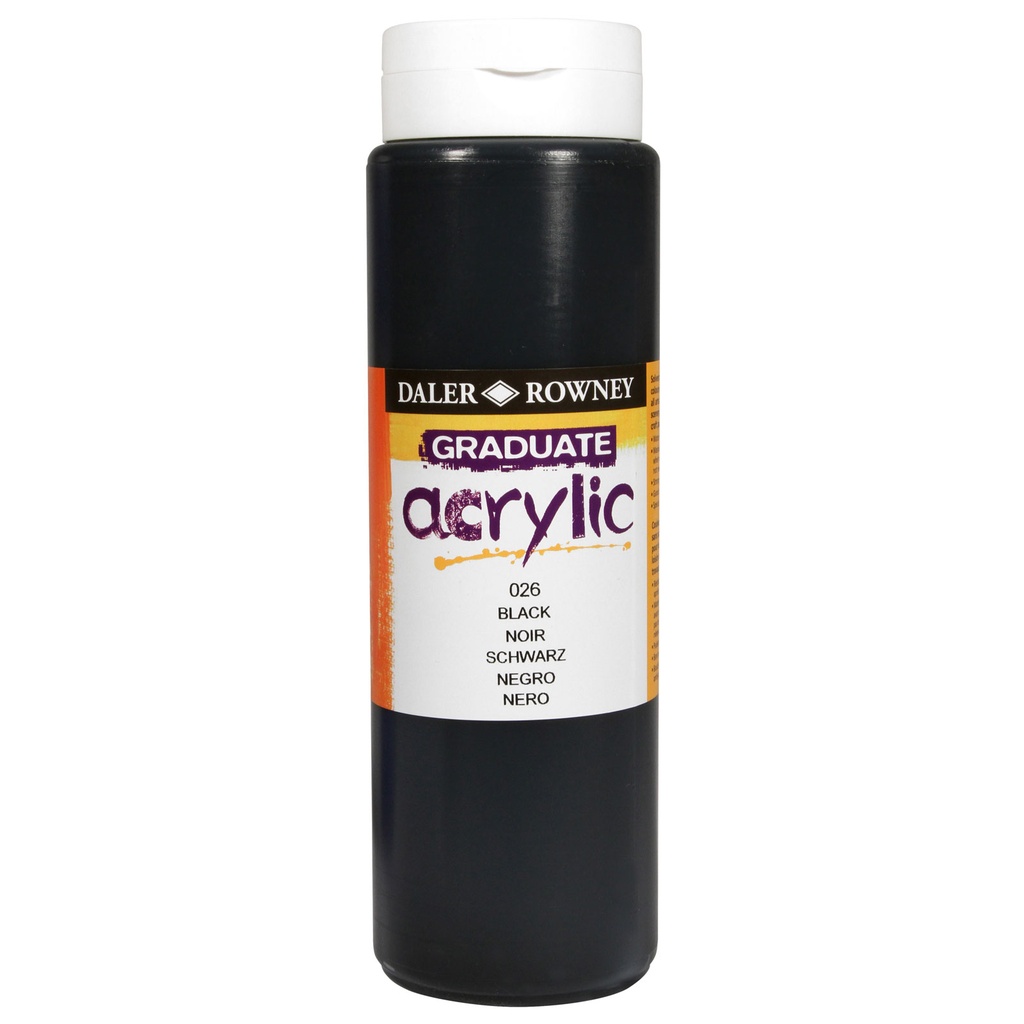 Graduate color acrílica Black. Botes 500Ml