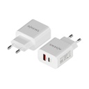 Cargador rápido usb 2xusb tipo C y 3.1 20W blanco  Aisens