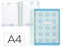 Agenda espiral perissa A4 2025 día página azul papel 80 gr. Liderpapel