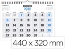 Calendario espiral pared clasico 2025 numeros grandes 44x32 cm papel 128g Liderpapel