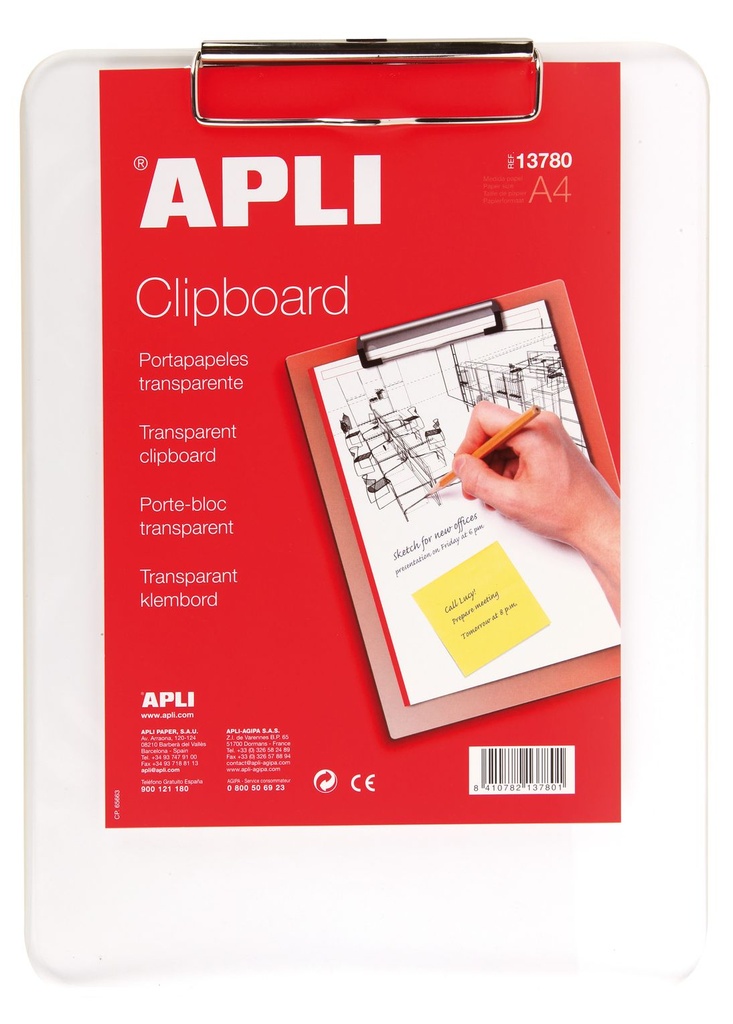 CLIPBOARD TRANSPARENTE  A4 PLASTICO