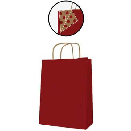 Bolsa Kraft Roja interior puntos 32x16x39 Apli