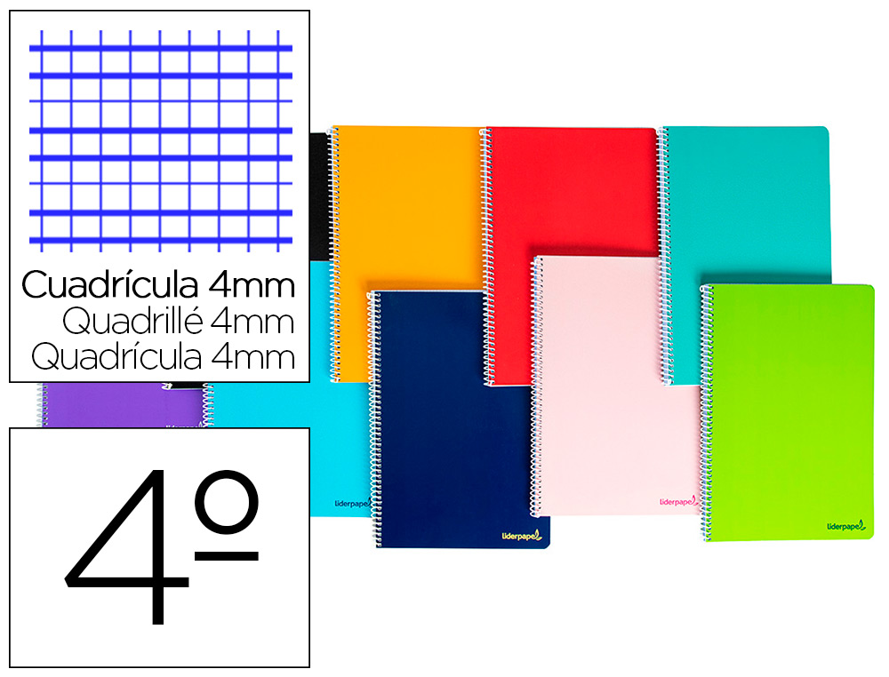 Cuaderno espiral 4x4 4º 60gr 80h t/b liderpapel