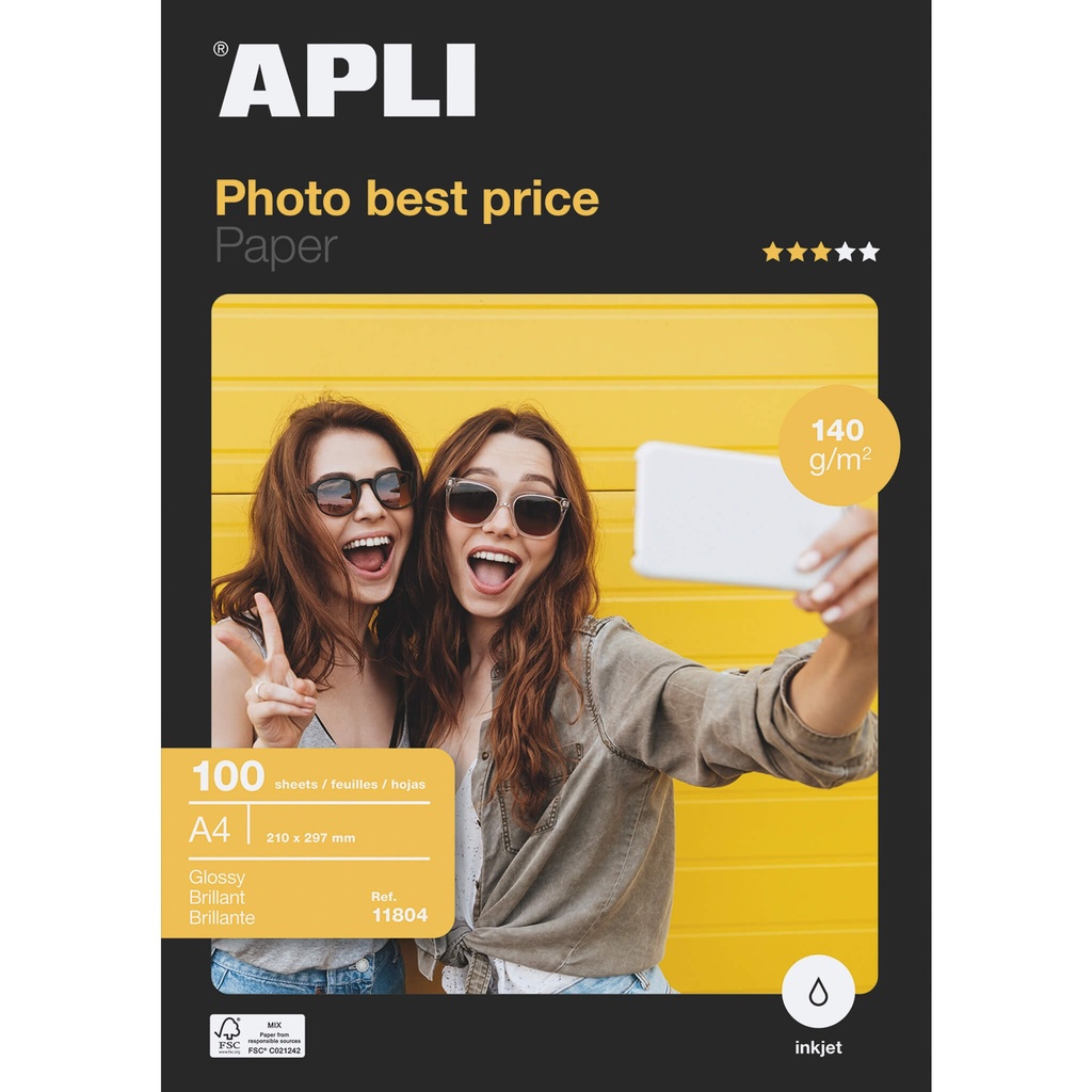 Papel fotografico A4 140G Best Price Apli