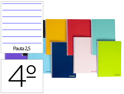 Cuaderno espiral 2L 2.5mm 4º 60g 80h T/B Smart Liderpapel