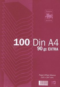 Papel A4 blanco extra 90gr 100h