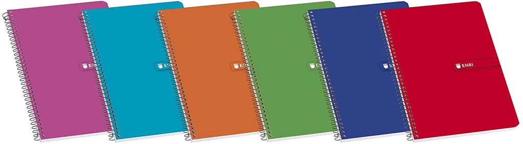 Cuaderno espiral 4x4 4º 60g 80h T/B colores surtidos Enri