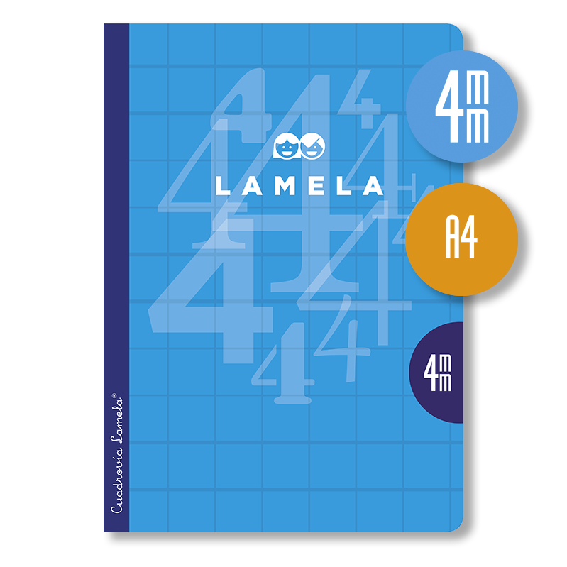 Libreta 4X4 cuadrovia A4 70g 50h T/B Lamela