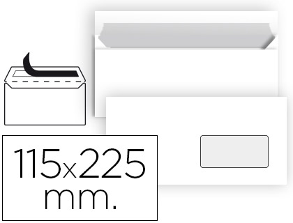 SOBRE 115X225 90GR BLANCO VENTADA DERECHA