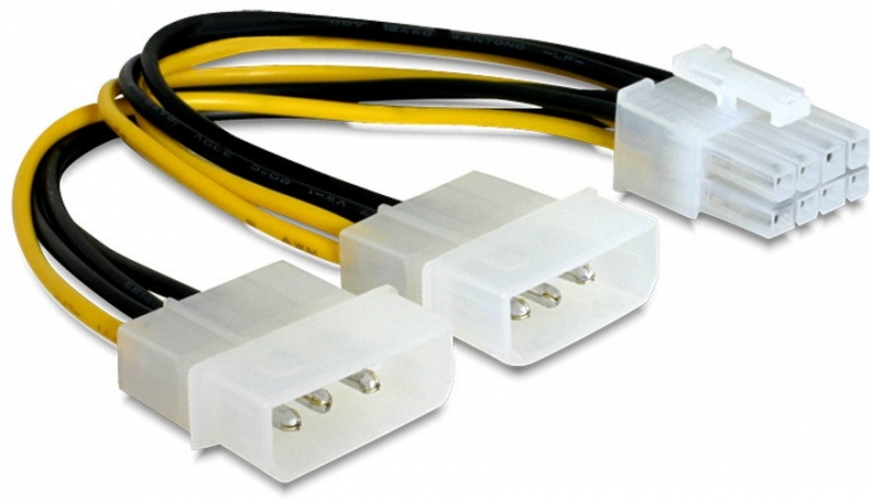 Adaptador de 2 x Molex a PCIe de 8 pines 15cm. Gembird