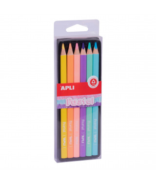 Lapices Jumbo Pastel Triangular 6uds APLI