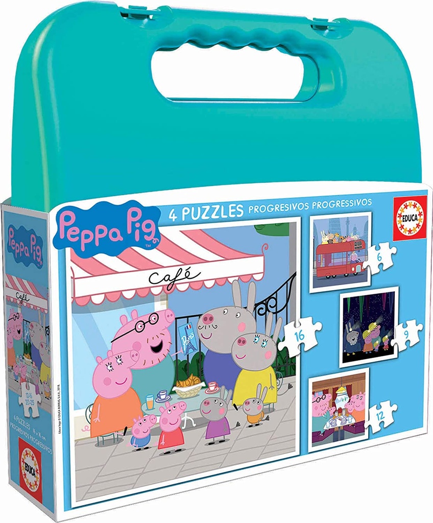 PUZZLE MALETA PROGRESIVOS PEPPA PIG 6-9-12-16