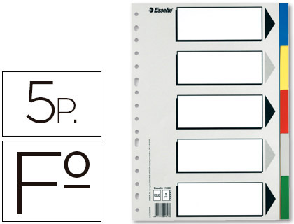 SEPARADORES FOLIO MULTITALADRO PLASTICO 5 P