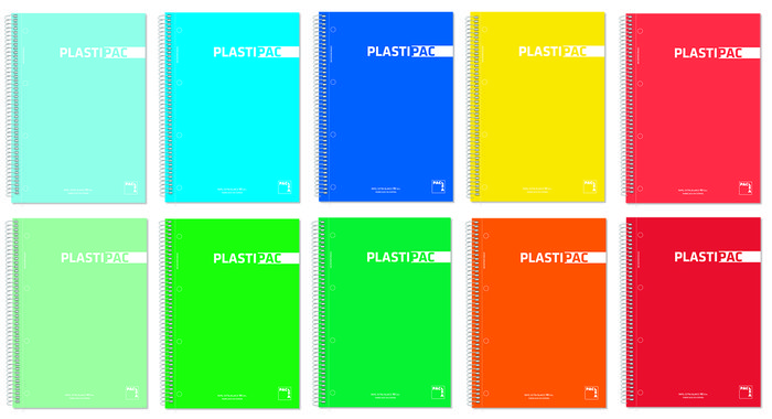 Cuaderno espiral Liso 4º 90g 80h T/P Plastipac