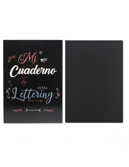 Cuaderno Espiral Lettering A4 50H Negras 80G