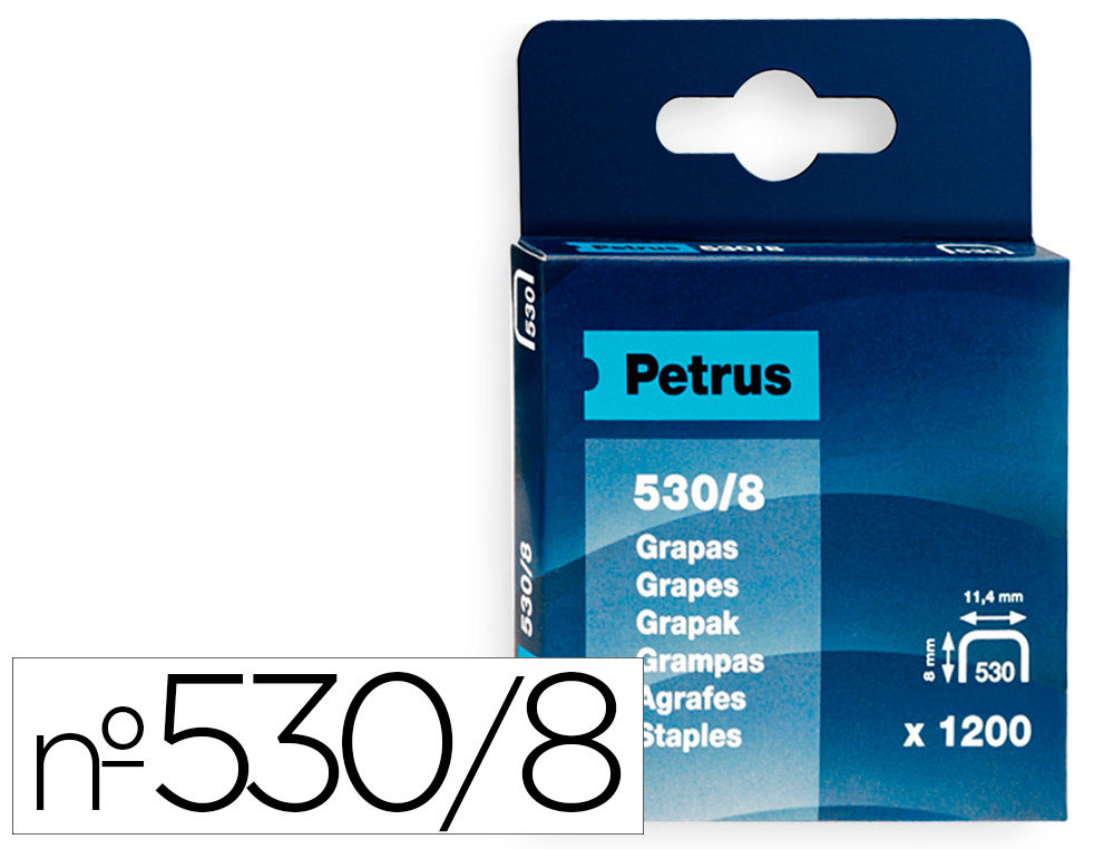 Grapas 530/8 1200uds Petrus