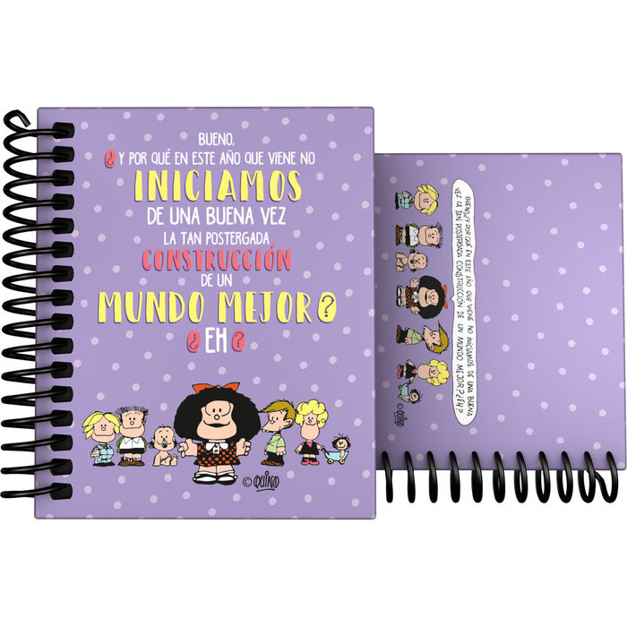 Cuaderno espiral 5x5 A7 70g 100h Mafalda