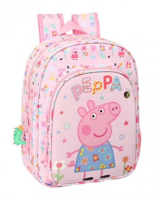 Mochila Escolar Infantil Animada de Peppa Pig Having Fun 260x110x340mm Safta