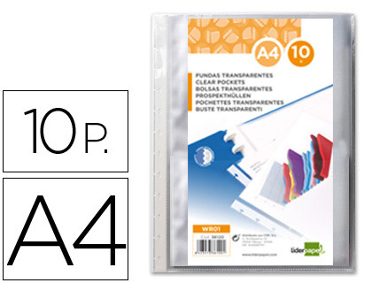 Recambio funda intercambiables A4 10uds Liderpapel