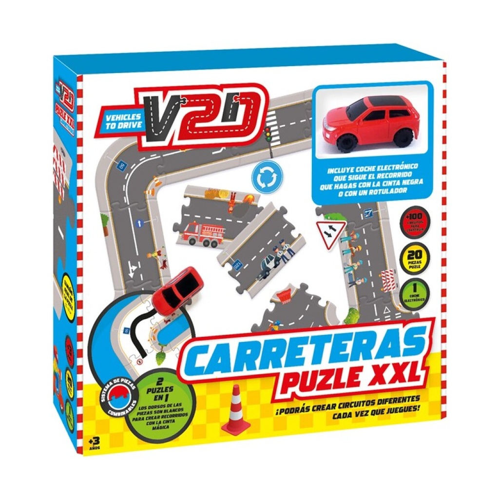 Puzzle XXL infinito - Carreteras (con coche) Imagiland