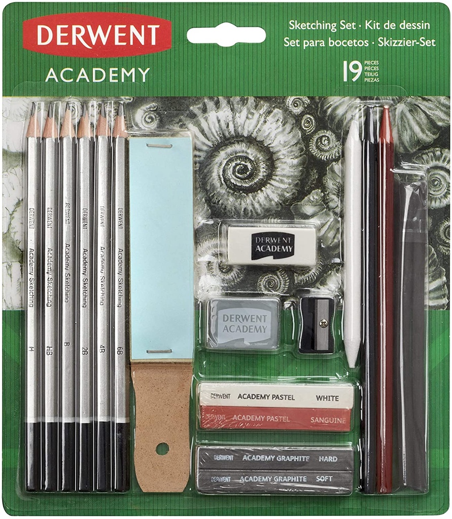Set Bocetaje lápices H-6B con sacapuntas Derwent