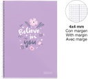 [MR46986] Cuaderno espiral 4X4 Fº 90g 80h T/D C/M Frase MR (LAVANDA)