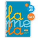 [7CTP003B] Cuaderno espiral 3X3 cuadrovia 4º tamaño pequeña 90g 80h T/P Lamela (AZUL)